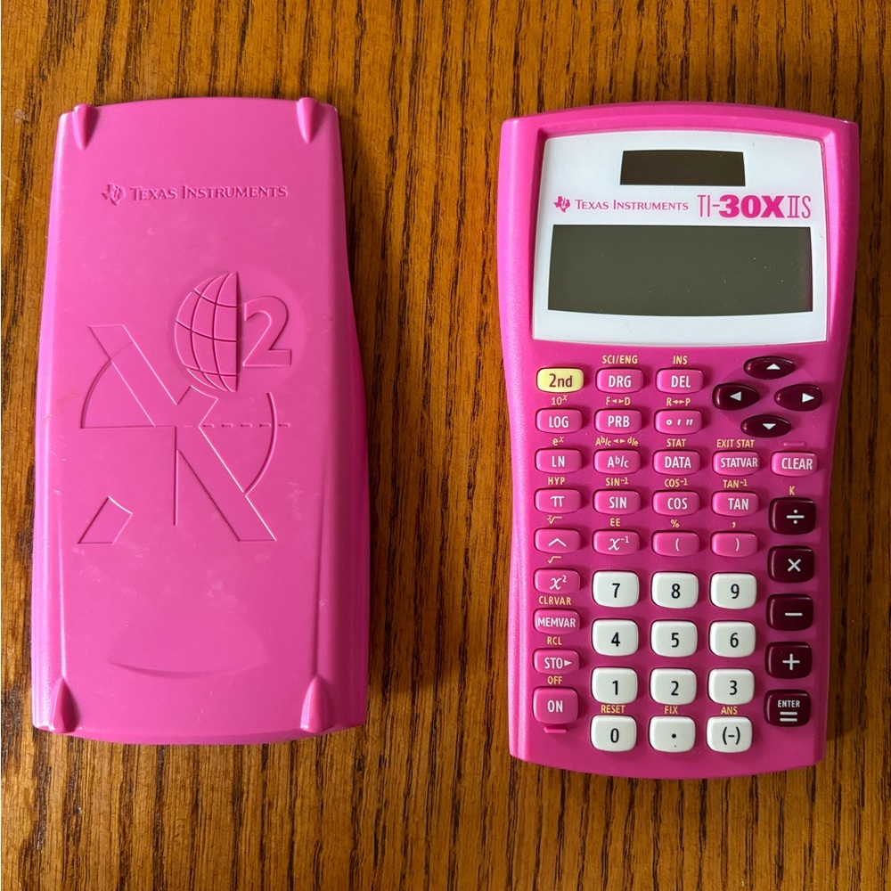 Pink Texas Instruments Calculator
